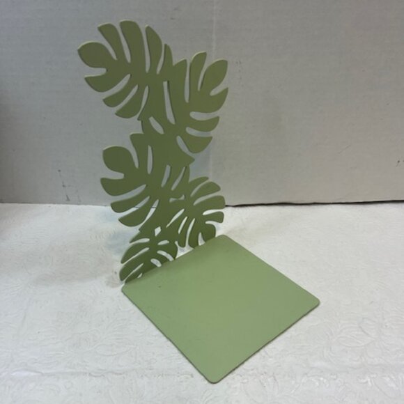Light Green Metal Leaf Designed Book End Nature 8"x4.75" - Picture 2 of 8